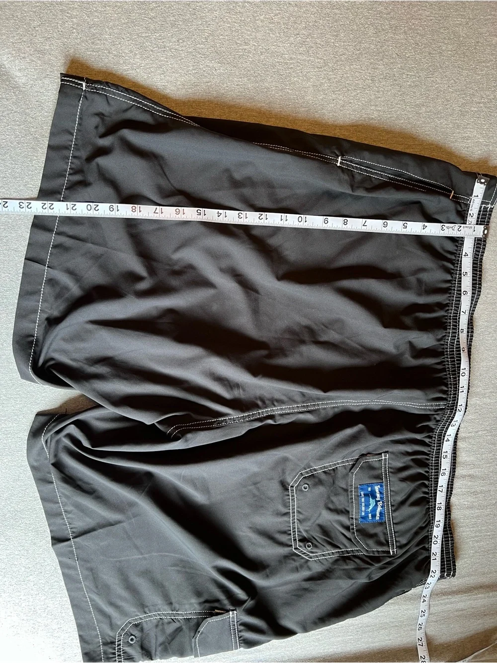 Tommy Bahama Black Swim Board Shorts with Teal Accents